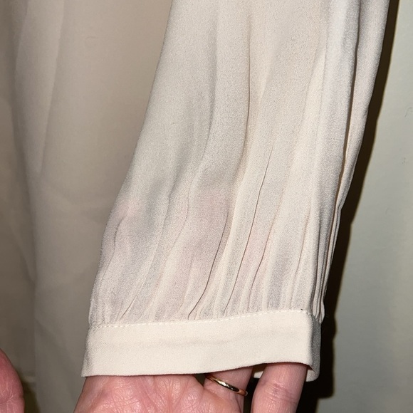 Women’s Ann Taylor sheer color block business casual blouse size X SMALL PETITE - Picture 3 of 5